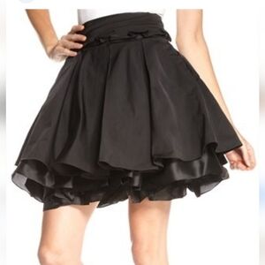 Elizabeth And James Pratte Size 6 Ruffle Black Taffeta Silk Mini Skirt 134 Tulle
